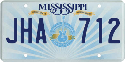 MS license plate JHA712