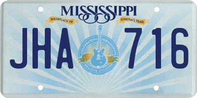MS license plate JHA716