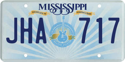 MS license plate JHA717