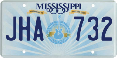 MS license plate JHA732