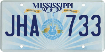 MS license plate JHA733