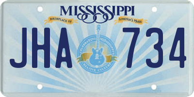 MS license plate JHA734