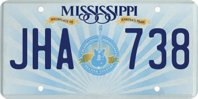 MS license plate JHA738