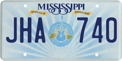 MS license plate JHA740