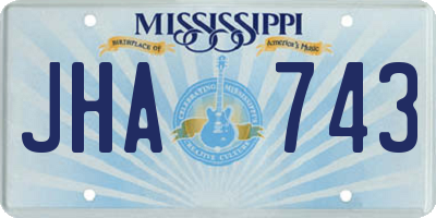 MS license plate JHA743