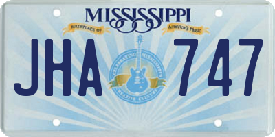 MS license plate JHA747