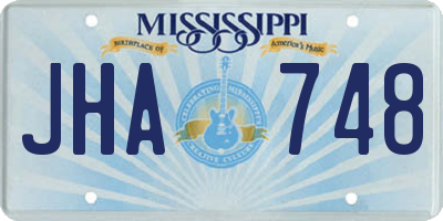 MS license plate JHA748
