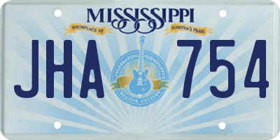 MS license plate JHA754