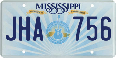 MS license plate JHA756