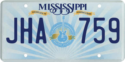 MS license plate JHA759