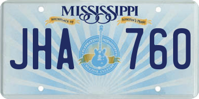 MS license plate JHA760