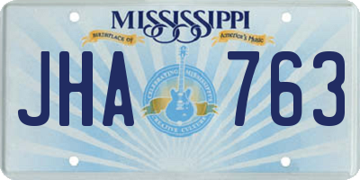 MS license plate JHA763