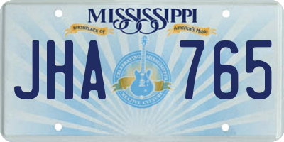 MS license plate JHA765