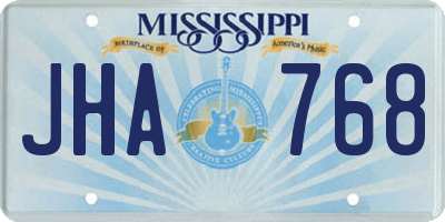 MS license plate JHA768