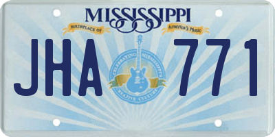 MS license plate JHA771