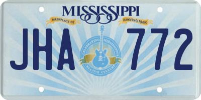 MS license plate JHA772