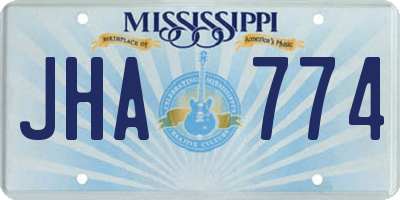 MS license plate JHA774