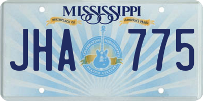 MS license plate JHA775