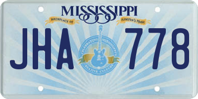 MS license plate JHA778