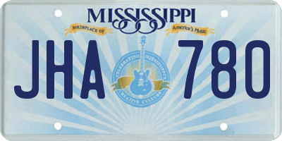 MS license plate JHA780