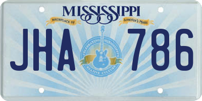 MS license plate JHA786