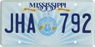 MS license plate JHA792