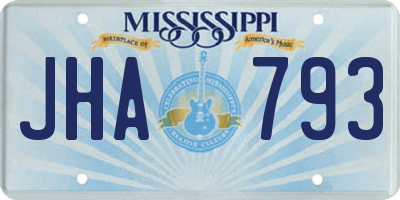 MS license plate JHA793