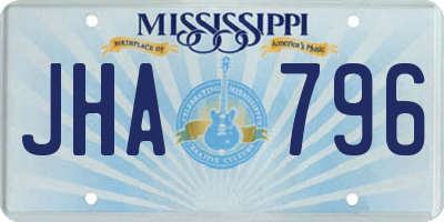 MS license plate JHA796