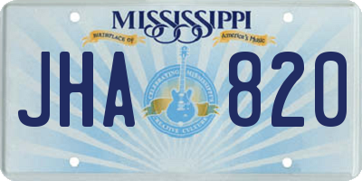 MS license plate JHA820
