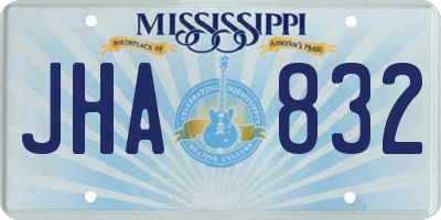 MS license plate JHA832