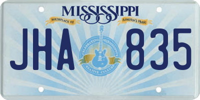 MS license plate JHA835