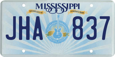 MS license plate JHA837