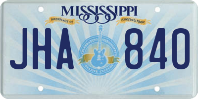 MS license plate JHA840