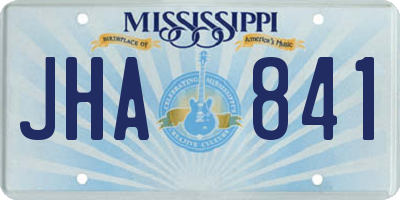MS license plate JHA841
