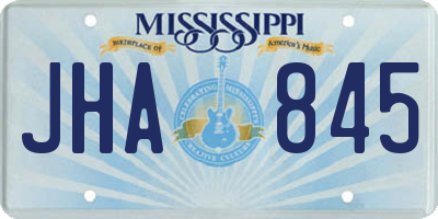 MS license plate JHA845