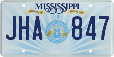 MS license plate JHA847
