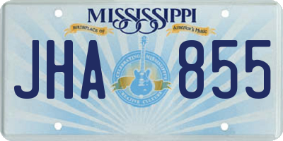 MS license plate JHA855