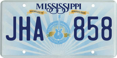 MS license plate JHA858