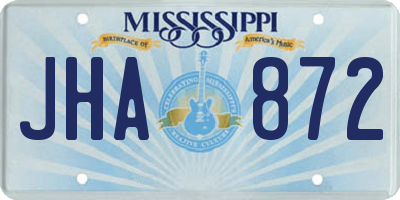 MS license plate JHA872