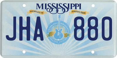 MS license plate JHA880