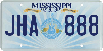 MS license plate JHA888