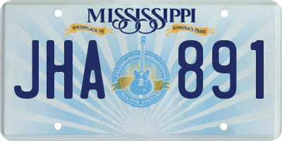MS license plate JHA891