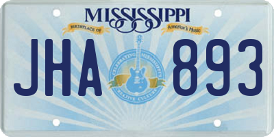 MS license plate JHA893