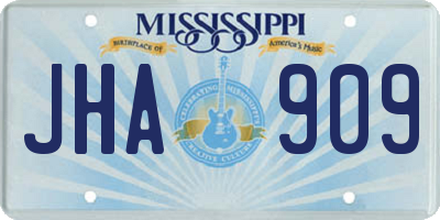 MS license plate JHA909