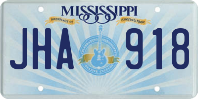 MS license plate JHA918