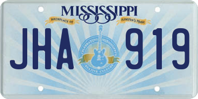 MS license plate JHA919