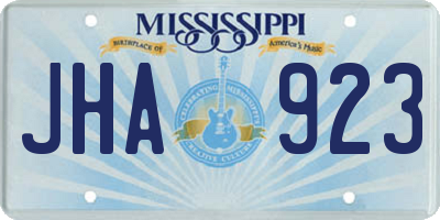 MS license plate JHA923