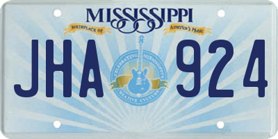 MS license plate JHA924