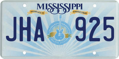 MS license plate JHA925