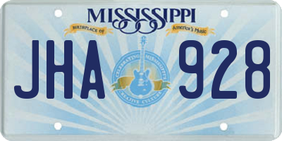 MS license plate JHA928